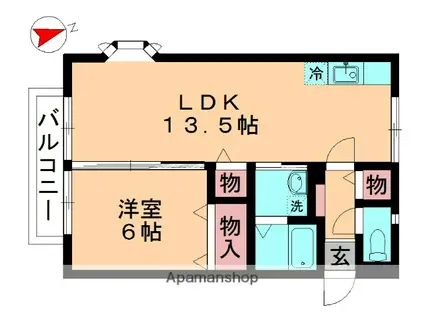 メゾン斎藤(1LDK/1階)の間取り写真