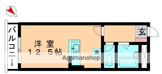 登戸ビル(ワンルーム/3階)の間取り写真