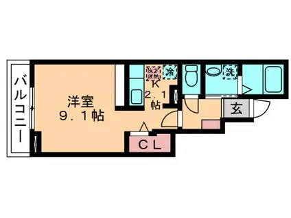総武本線 千葉駅 バス乗車時間:13分 星久喜坂下バス停で下車 徒歩1分 2階建 築11年(1K/1階)の間取り写真