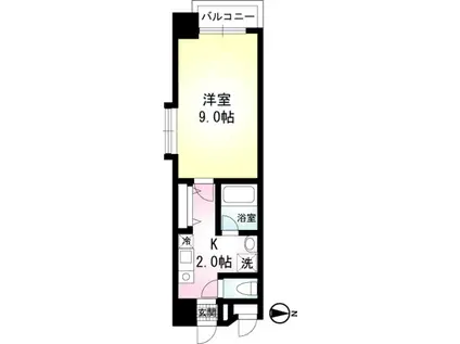 BELLAGIO 2(1K/6階)の間取り写真