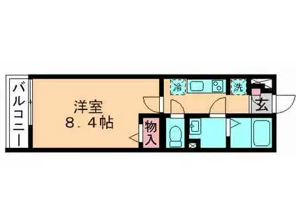 リブリ・アイネ(1K/2階)の間取り写真