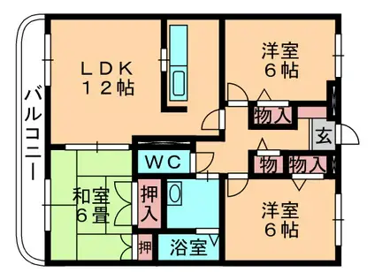 プレシオス(3LDK/3階)の間取り写真