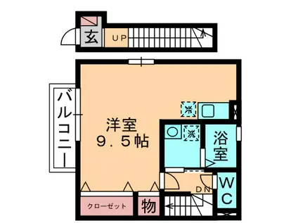 ピースサル(ワンルーム/2階)の間取り写真