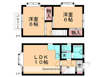 コットンハウスA棟(2LDK)の間取り写真