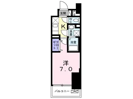 ジョリ シャルマン(1K/7階)の間取り写真