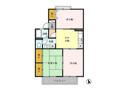 パークハイムAB(3DK/1階)の間取り写真