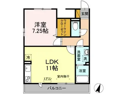 ヴェルデ神明町(1LDK/2階)の間取り写真