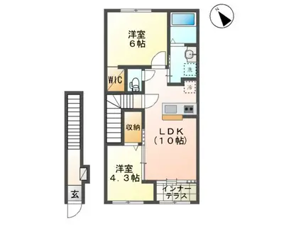エスペランサ(2LDK/2階)の間取り写真