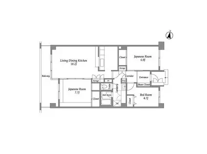 テレパレス西千葉(3LDK/3階)の間取り写真