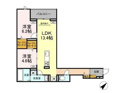 CLASSEUM都賀(2LDK/3階)の間取り写真