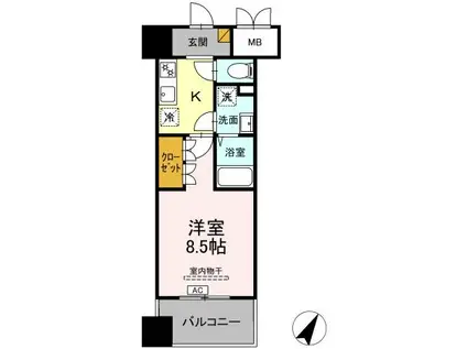 D-ROOM千葉中央(1K/7階)の間取り写真