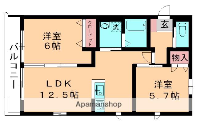 ルミエールⅢ(2LDK/2階)の間取り写真