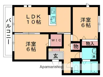 ルミエールⅠ(2LDK/2階)の間取り写真