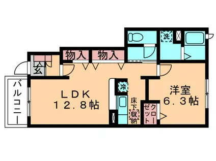 ソレイユルヴァンⅠ(1LDK/1階)の間取り写真