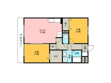 セジュール山の根(2LDK/2階)の間取り写真