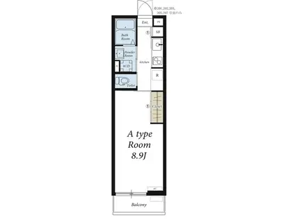 リブリ・CASA TRES(1K/1階)の間取り写真