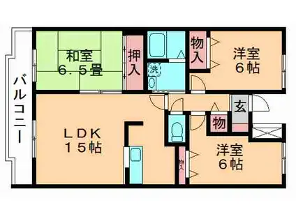 エコガーデンB(3LDK/2階)の間取り写真