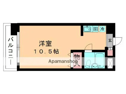 クリスタル西千葉(ワンルーム/2階)の間取り写真