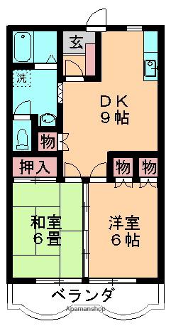 モリタハイツ(2DK/2階)の間取り写真