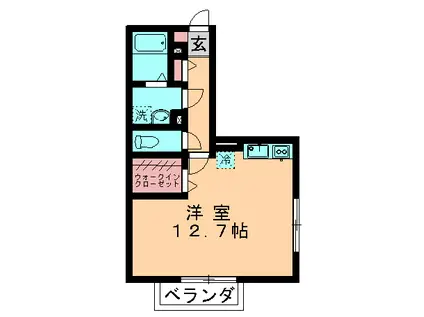 ロジュマンミヤカイドウD(ワンルーム/1階)の間取り写真