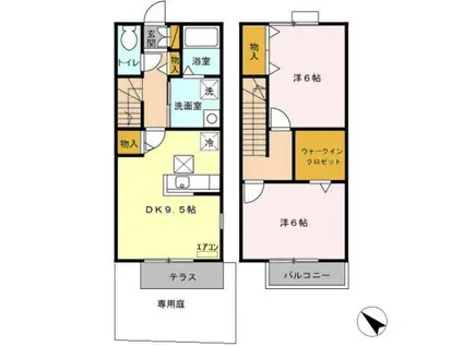 ROYAL GARDEN 400&16 ABCD(2DK/1階)の間取り写真