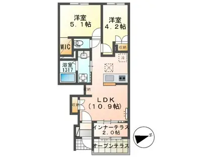 COLZA(2LDK/1階)の間取り写真