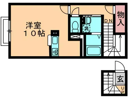 レオネクスト輝(1K/2階)の間取り写真