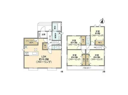 千葉都市モノレール 千城台駅 徒歩7分 2階建 築4年(4LDK)の間取り写真