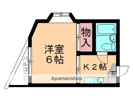 コスモ大巌寺(1K/2階)の間取り写真