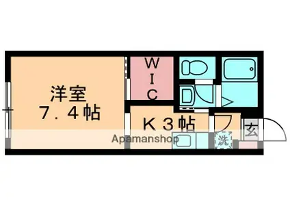 サンクジョワ(1K/1階)の間取り写真