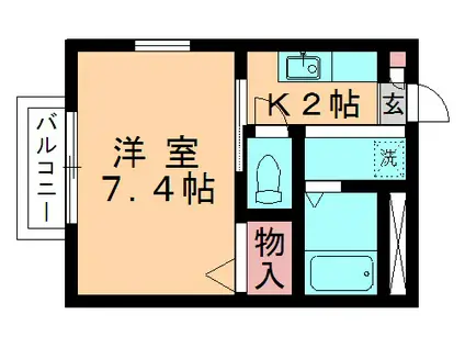 ドルチェ・ミナミ(1K/2階)の間取り写真