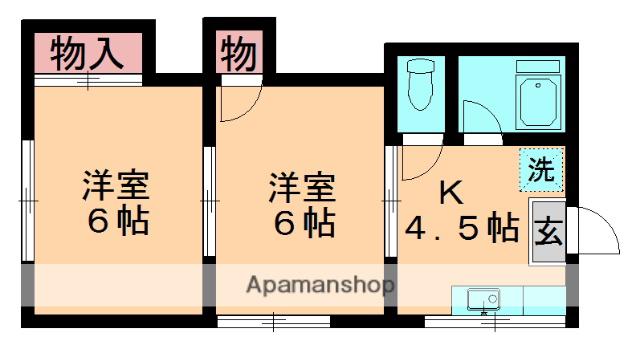 第一藤コーポ(2K/1階)の間取り写真