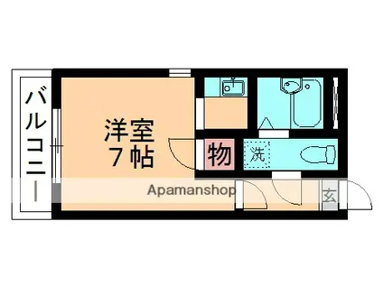 グリーンハイツ城(ワンルーム/4階)の間取り写真