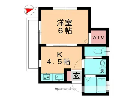 メゾンチェリー(1K/1階)の間取り写真