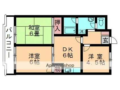 クレセントフラッツ(3DK/2階)の間取り写真