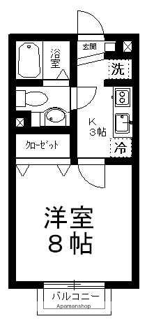 BCASA 四街道Ⅱ REーBORN(1K/2階)の間取り写真