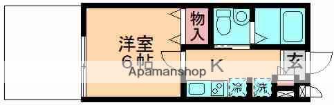 GRANDIR千城台(1K/1階)の間取り写真