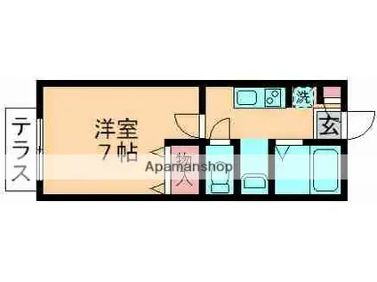 ヴィラ・フィオーレ(1K/1階)の間取り写真