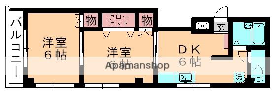 ロイヤルコーポ登戸(2DK/2階)の間取り写真