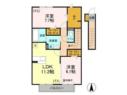 山王NTステージA(2LDK/1階)の間取り写真