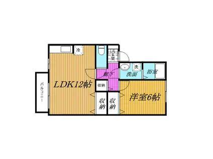 サンパティーク・さくら(1LDK/1階)の間取り写真