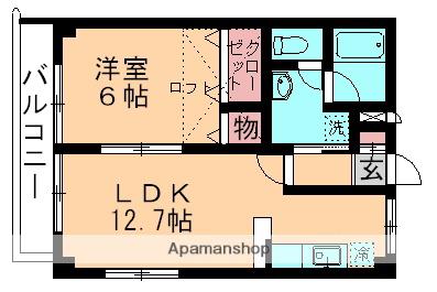 風のガーデンA(1LDK/2階)の間取り写真