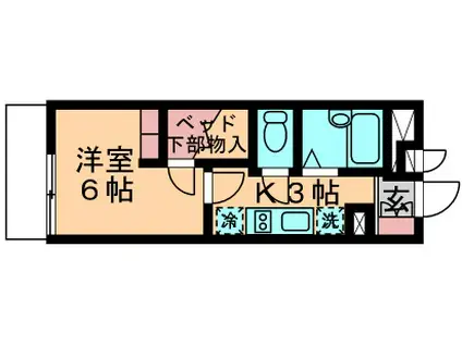 レオパレスモンサンミッシェル(1K/3階)の間取り写真