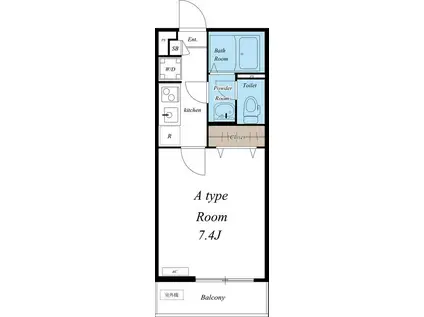リブリ・稲毛海岸(1K/1階)の間取り写真