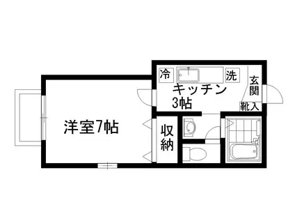 マグノリアコート(1K/1階)の間取り写真