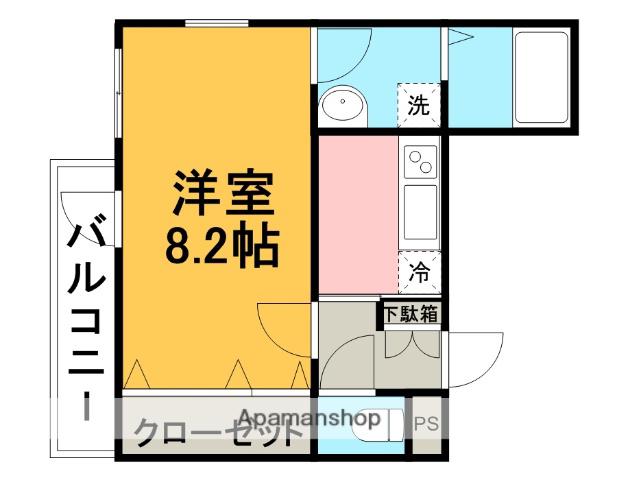 アンビシャス(1K/3階)の間取り写真