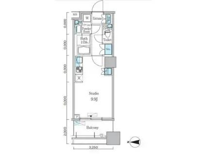 パークキューブ亀戸(ワンルーム/3階)の間取り写真