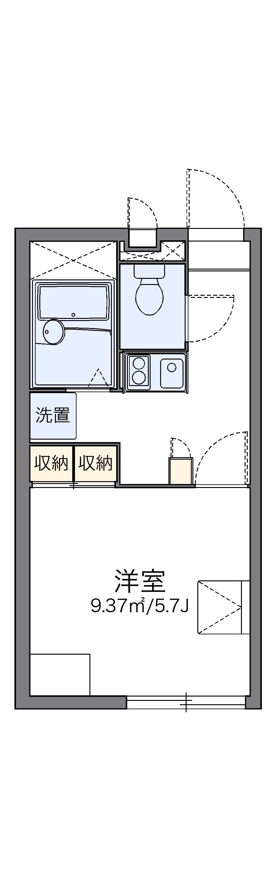 レオパレスアマポーラ(1K/2階)の間取り写真