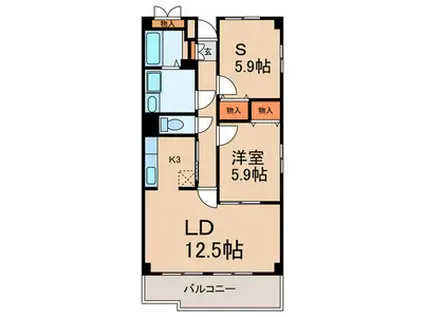 グランシャリオ(2LDK/4階)の間取り写真