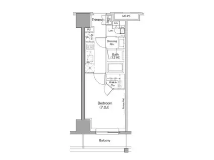 ザ・パークハビオ木場(1K/9階)の間取り写真